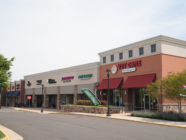 Exterior view of shops at Bristow Center